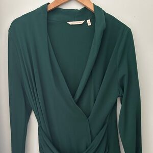 Soft Surroundings Deep Green Wrap Dress